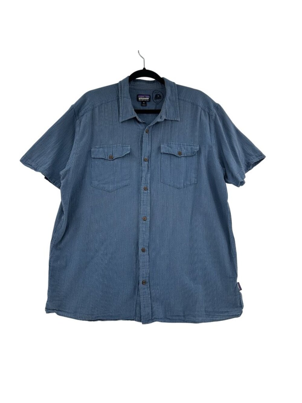 Patagonia Back Step Hemp Shirt Men’s XL Organic Cotton Short Sleeve Button Down